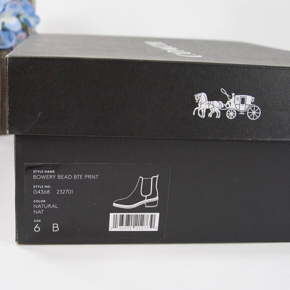 Coach Snake Leather Bowery Beaded Booties Boots 6 - Picture 2 of 6